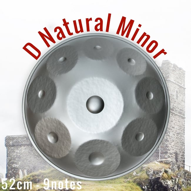 ハンドパン D Natural Minor【52cm - 9notes】 -ソフトケース付属の写真1枚目です。独創性あるフォルムと優しい音色のハンドパン。ハンドパン,スチールパン,打楽器,パーカッション