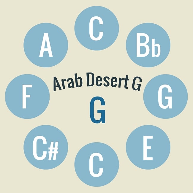 ハンドパン Arab Desert G【59cm - 9notes】 -ソフトケース付属 2 - 当商品の音階位置はこのようになっております。