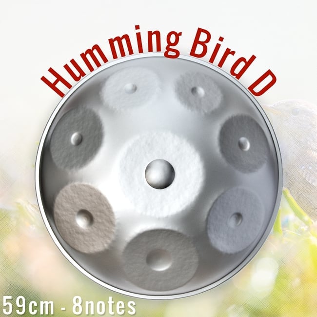 ハンドパン Humming Bird D【59cm - 8notes】 -ソフトケース付属の写真1枚目です。独創性あるフォルムと優しい音色のハンドパン。ハンドパン,スチールパン,打楽器,パーカッション