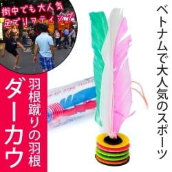 【アソート5個セット】ダーカウ(ジェンズ)の羽根  ベトナムで大人気の羽根蹴りスポーツ 足でリフティングするバドミントン!? - サブ2