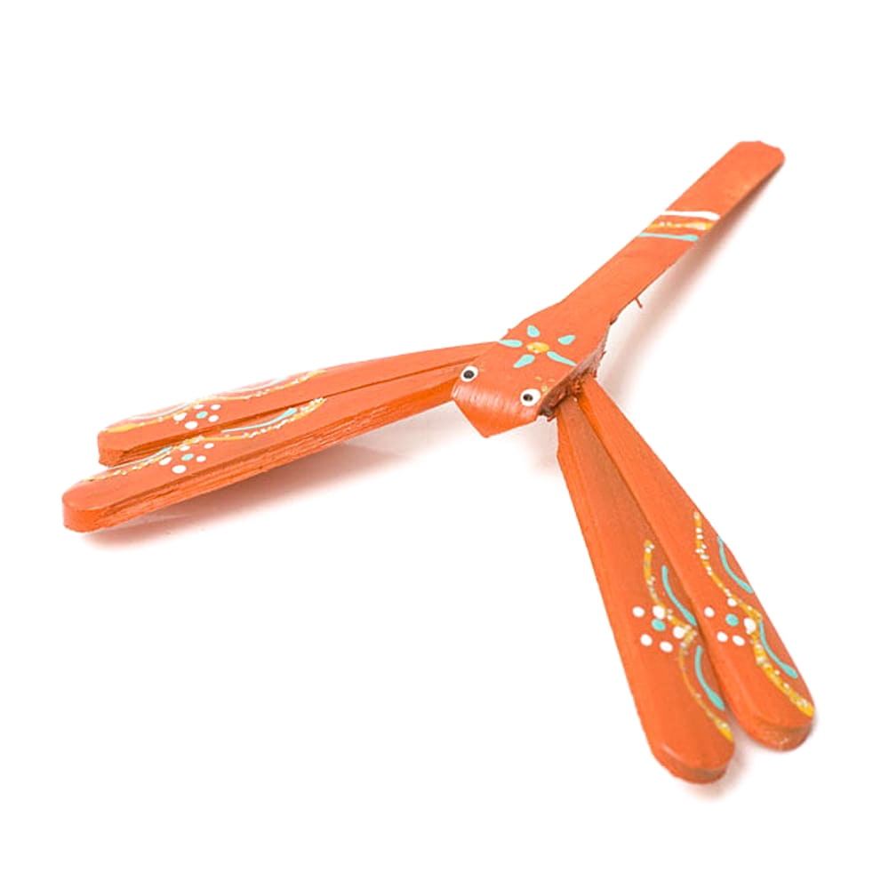 7cm】ベトナムの竹製トンボ【ヤジロベエ】 -オレンジ系 の通販