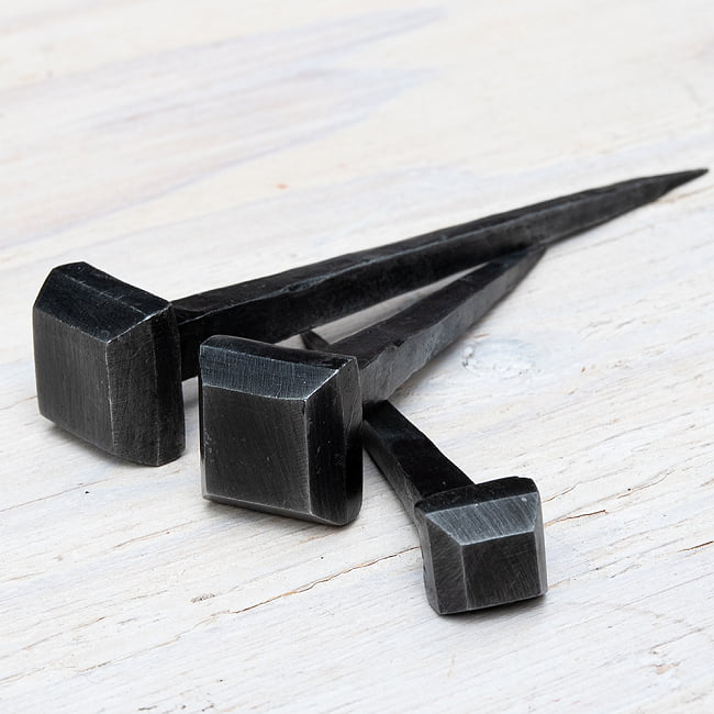 【50個SET】お買い得！ インドのアイアン 釘 ネイル - スクエア 【8.5cm】 3 - サイズ違いがあります